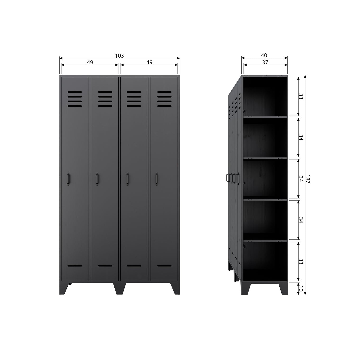 STIJN LOCKER CABINET BLACK [fsc]