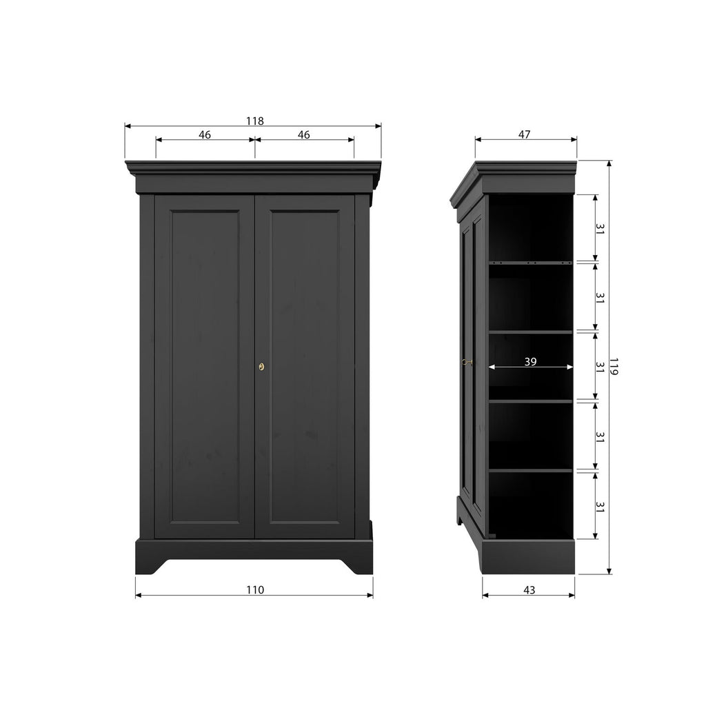 ISABEL CABINET PINE DEEP BLACK [fsc]