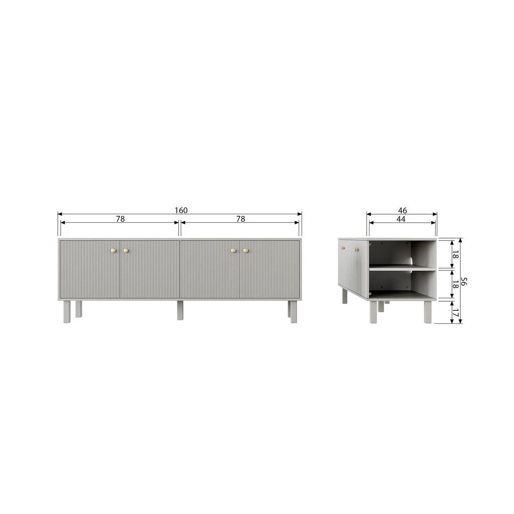 MADU TV UNIT PINE DEEP CLOUD GREY [fsc]