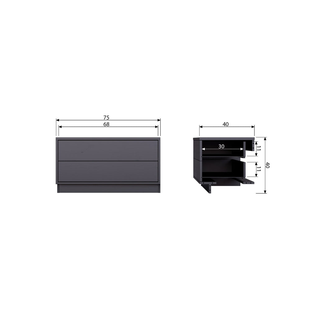 FINCA TV UNIT 75CM PINE DEEP BLACK [fsc]