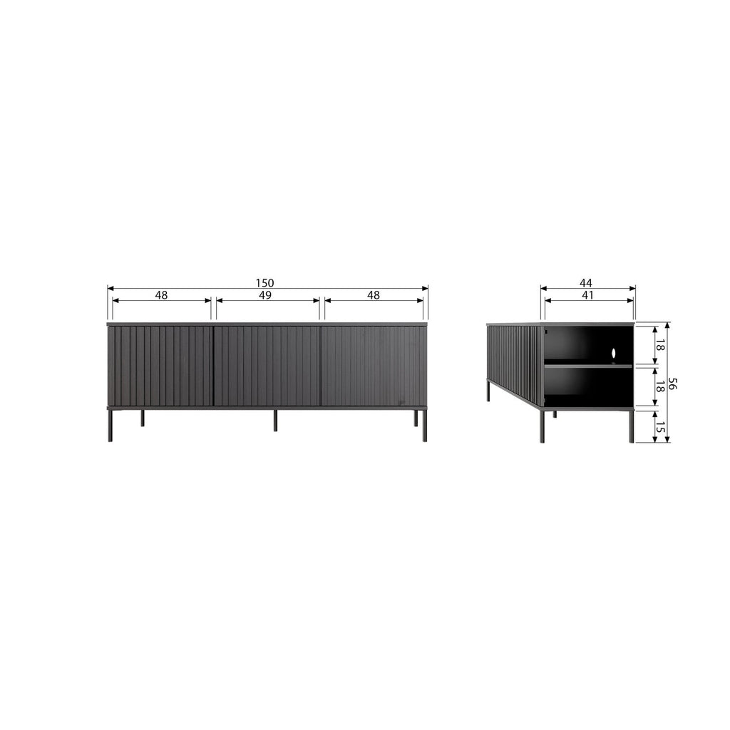 NEW GRAVURE TV UNIT 150 CM ASH VENEER ESPRESSO [fsc]