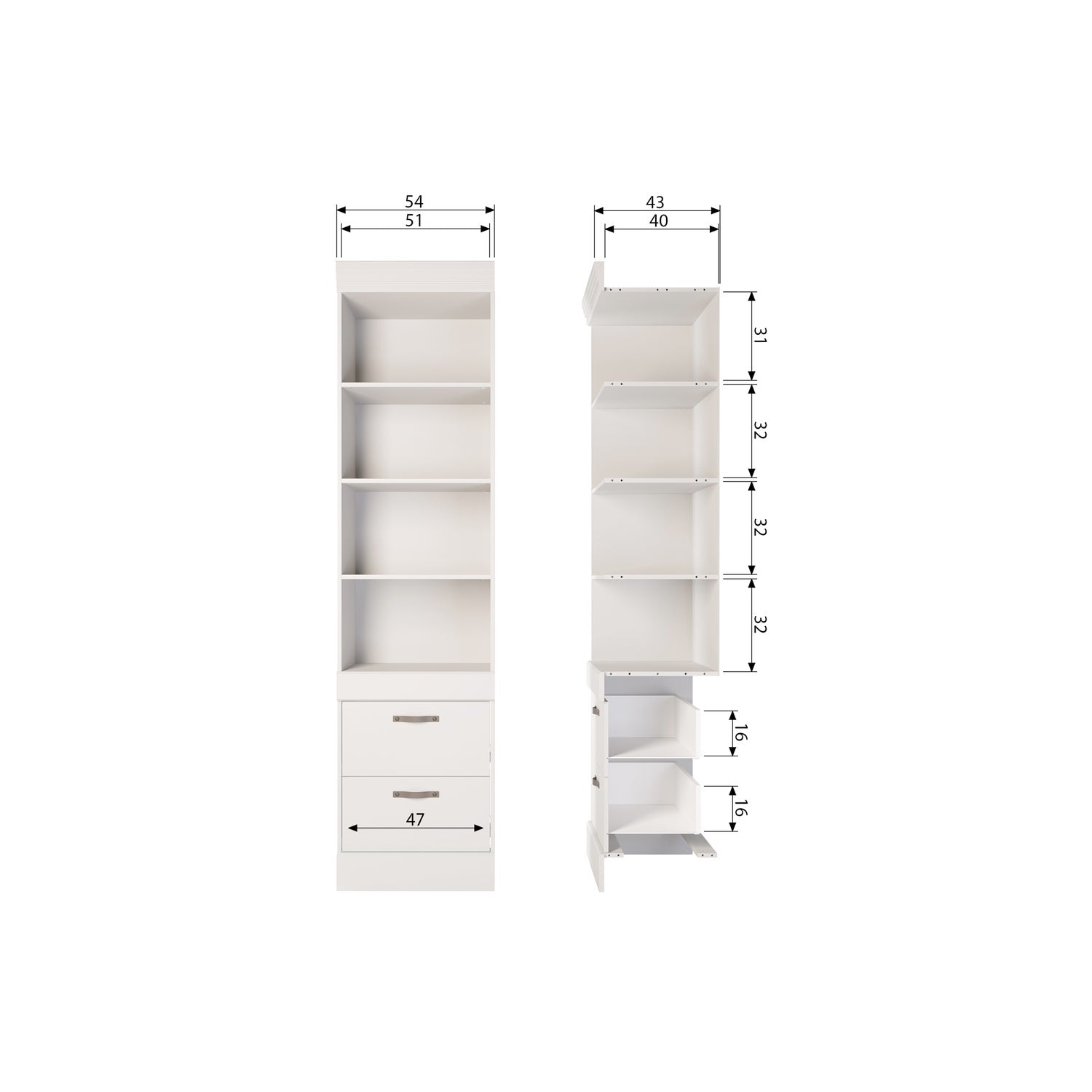 BOLD BOOKCASE PINE SNOW WHITE [fsc]