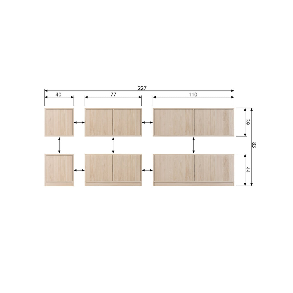MODULAIR BASE CABINET 110CM OAK NATURAL MATT [fsc]