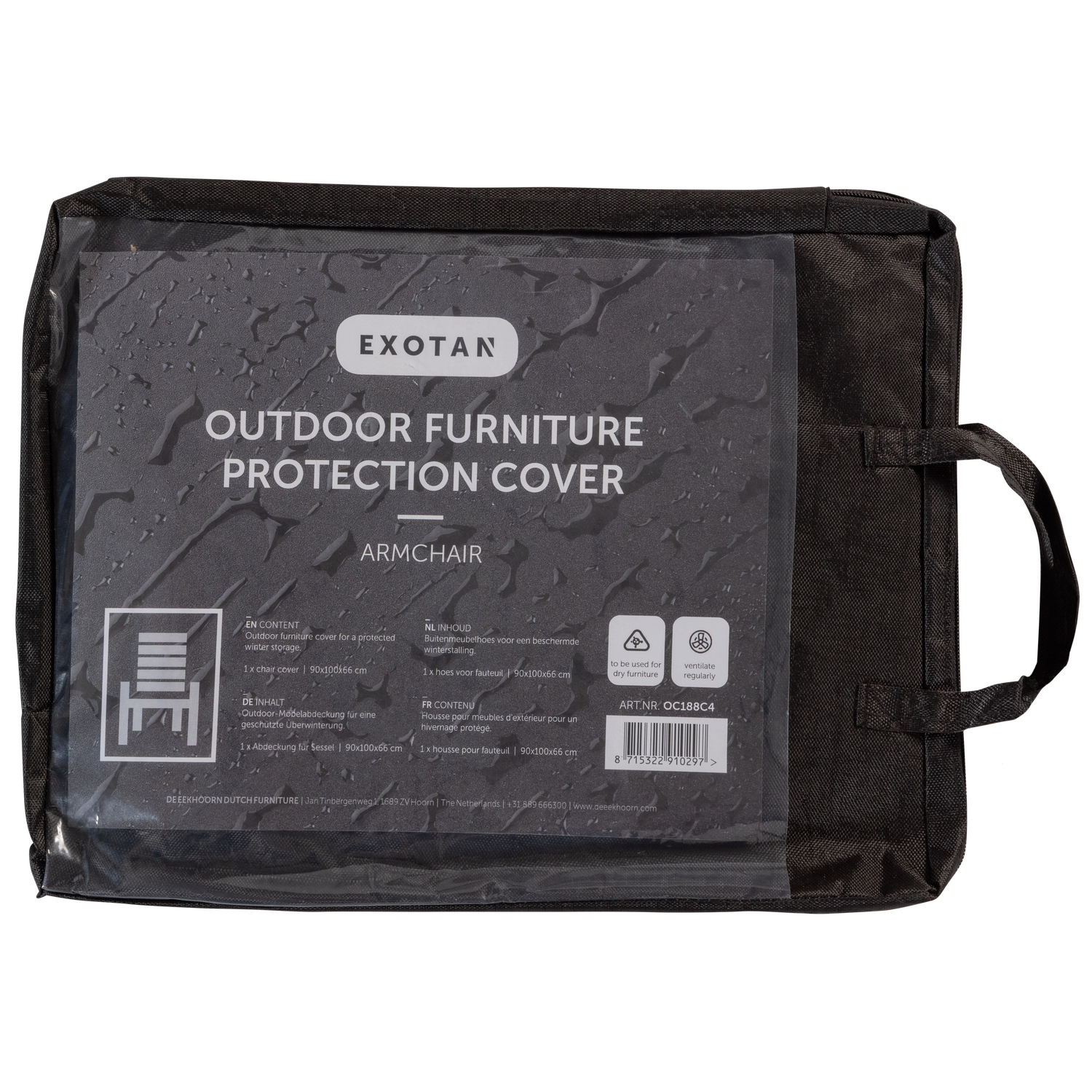 PROTECTIVE COVER FOR GARDEN CHAIRS 90x100x66 CM