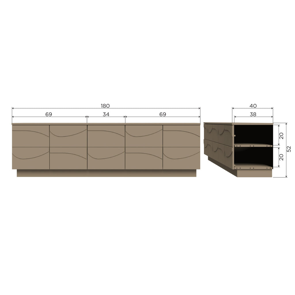 TEO TV UNIT PINE MUD [fsc]
