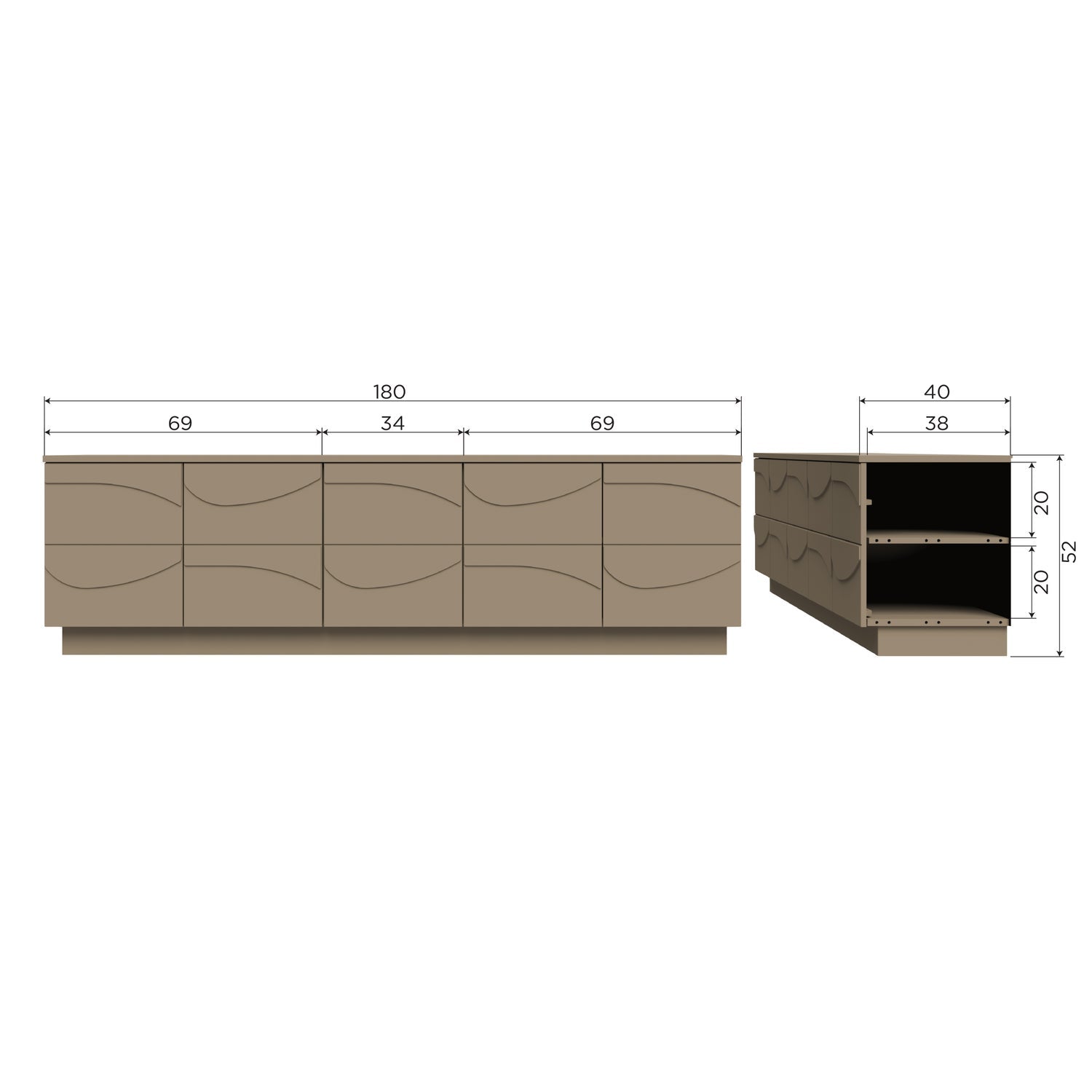 TEO TV UNIT PINE MUD [fsc]